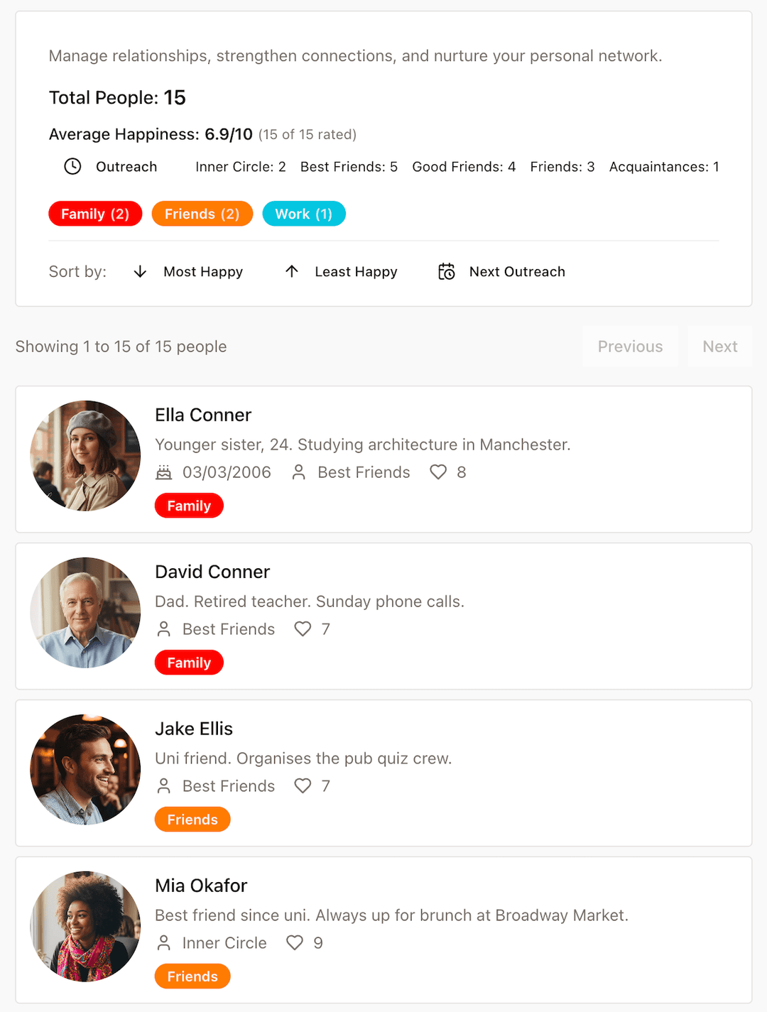 Never lose touch with the people who matter